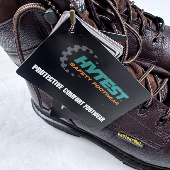 HyTest Work Boots Mens Size 8.5 Brown Waterproof‎ Insulated Safety ContourMet